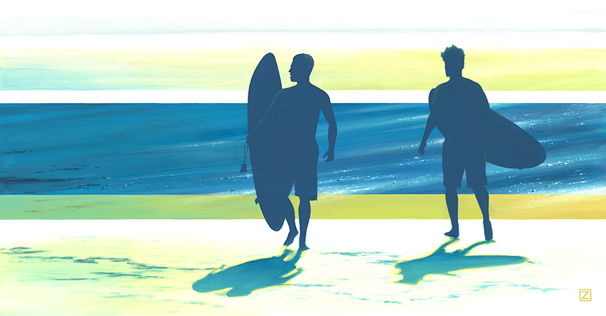 Boys of Summer Artwork by David A Zinn Surfers
