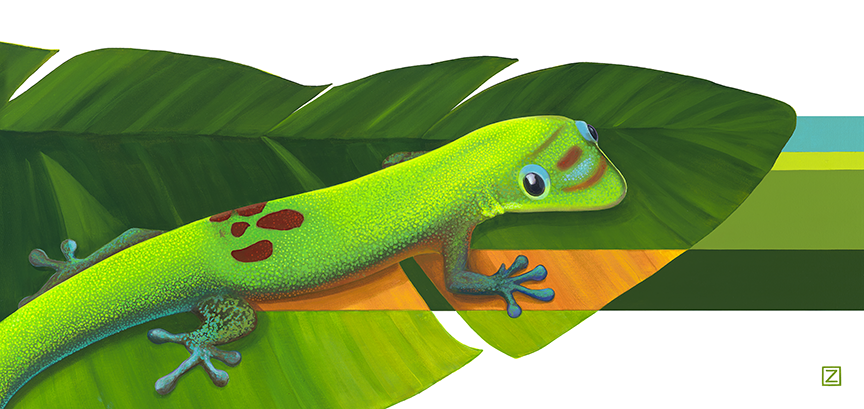 Gordon Gecko Artwork by David A Zinn Hawaii
